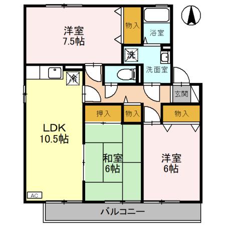 セジュール喜多　Cの間取り