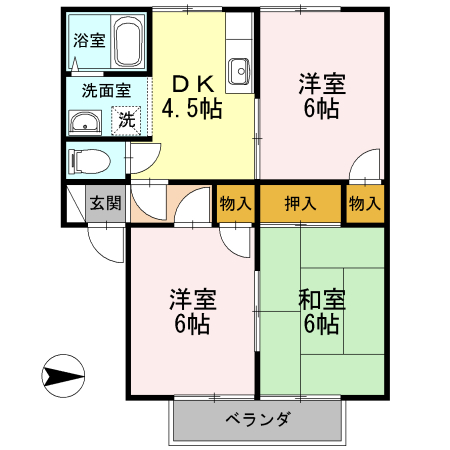 メゾンクローバー　A棟の間取り