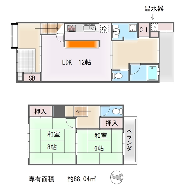 南禅寺下河原町貸家の間取り