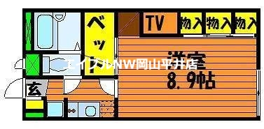 瀬戸内市長船町福岡のアパートの間取り