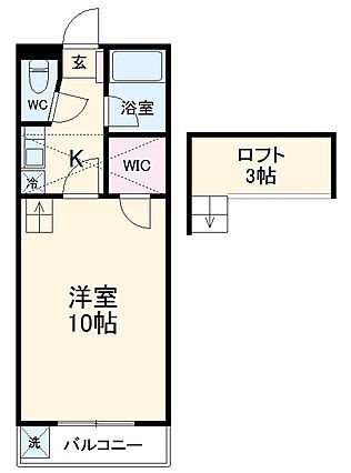 豊橋市細谷町のアパートの間取り