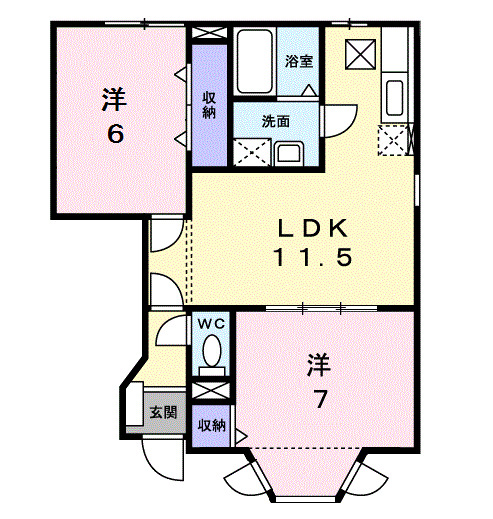 【足柄上郡開成町宮台のアパートの間取り】