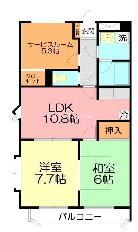 厚木市妻田南のマンションの間取り