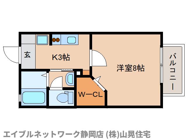 静岡市葵区安東のアパートの間取り