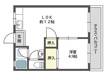 東大阪市末広町のアパートの間取り