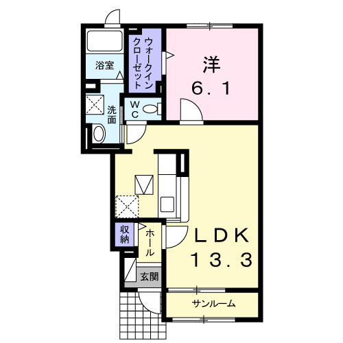 大仙市大曲船場町のアパートの間取り