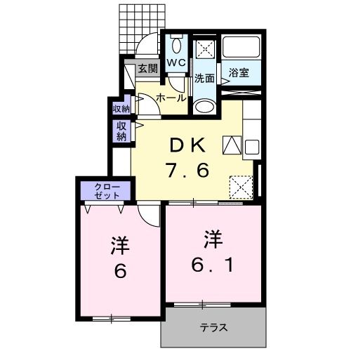 【備前市伊部のアパートの間取り】