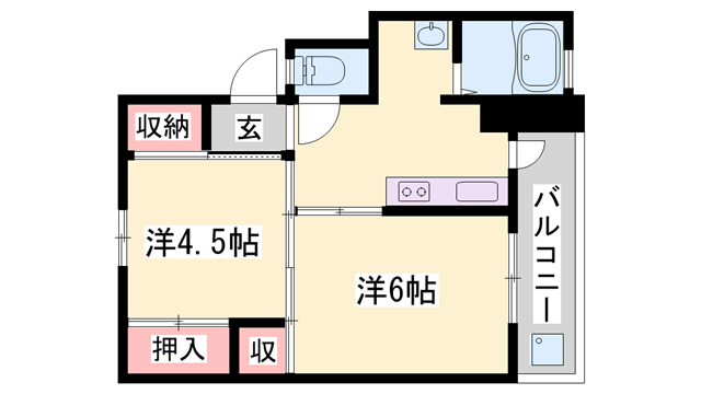 西脇市小坂町のマンションの間取り