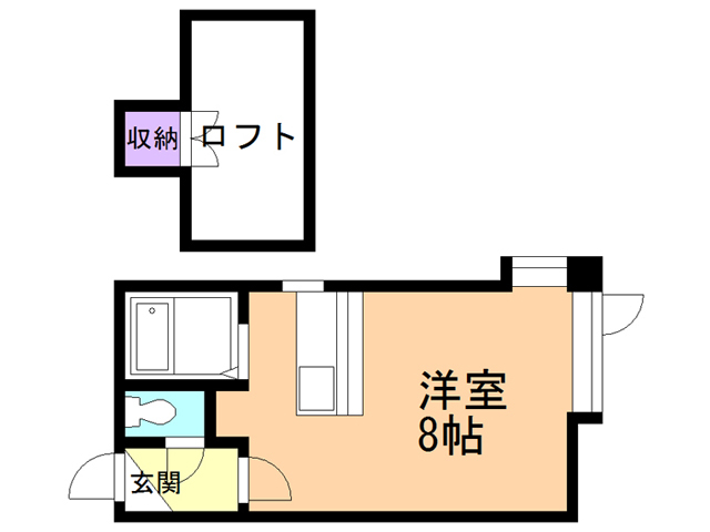 札幌市北区麻生町のアパートの間取り