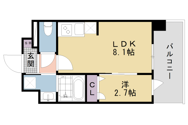 京都市南区上鳥羽勧進橋町のマンションの間取り