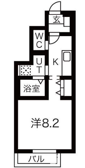 仙台市太白区門前町のアパートの間取り