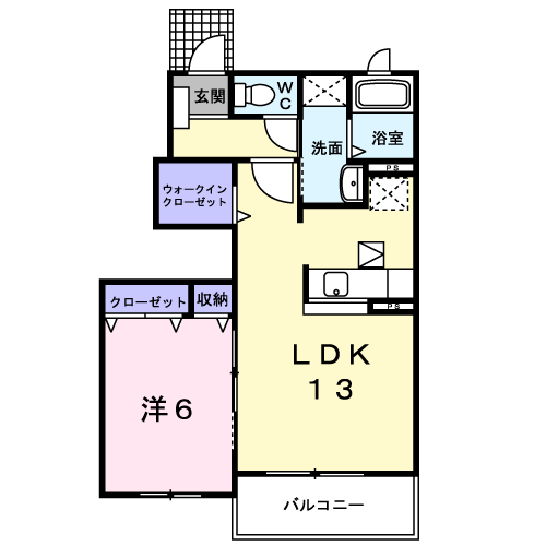 岡山市北区御津野々口のアパートの間取り