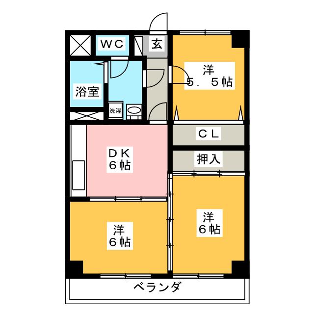 リバティコート長丘の間取り