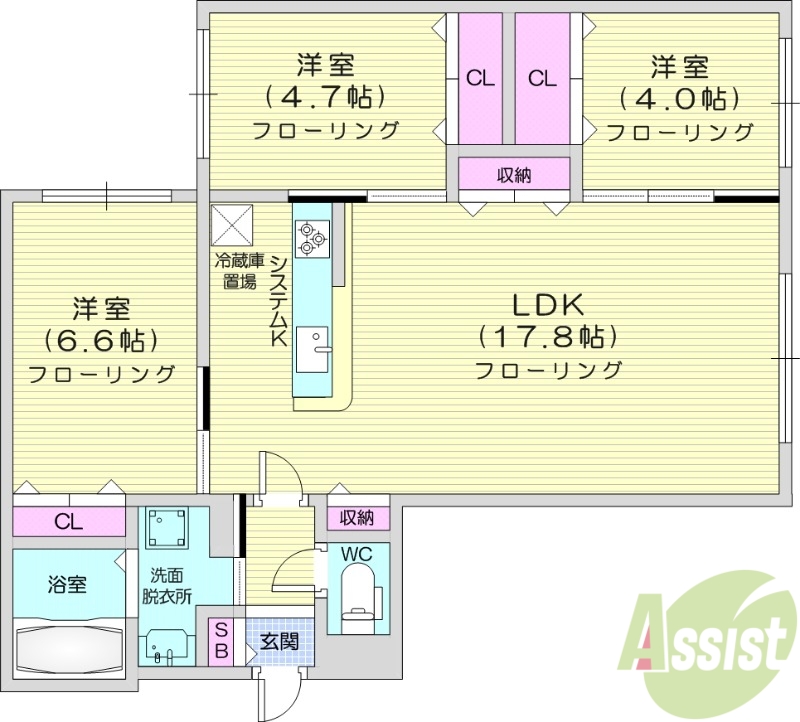 ゼスティ山の手の間取り