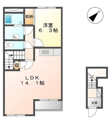 【熊谷市別府のアパートの間取り】