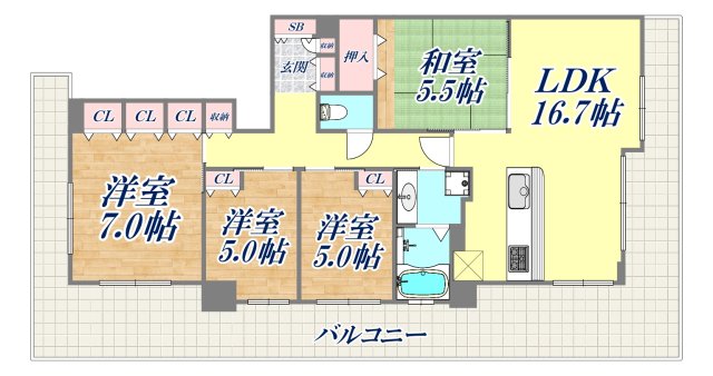 リビオ六甲高羽ガーデンスクエアの間取り