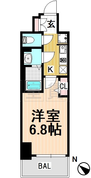 名古屋市中区新栄のマンションの間取り