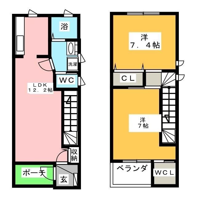 ディアス山口　Ｄ棟の間取り