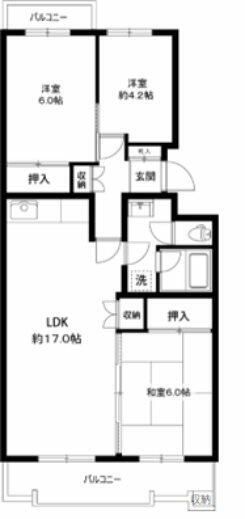 横浜市青葉区榎が丘のマンションの間取り