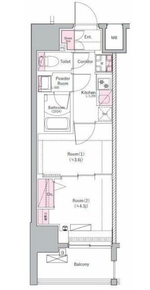 北区豊島のマンションの間取り