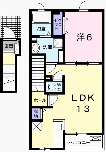 姫路市香寺町中仁野のアパートの間取り