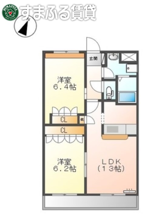 アーバンコートＴ．Ａ棟の間取り