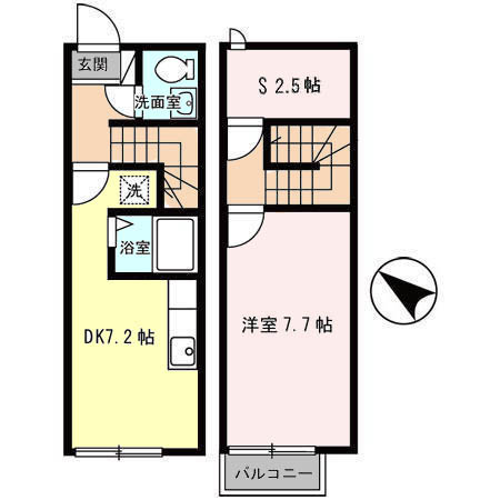 山形市成沢西のアパートの間取り