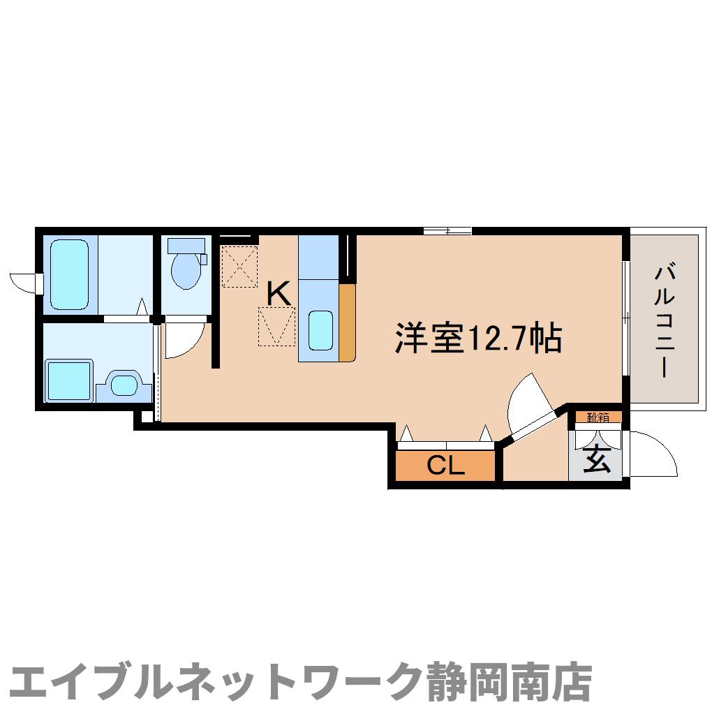 焼津市小土のアパートの間取り