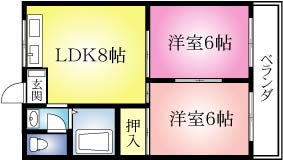 高槻市栄町のマンションの間取り