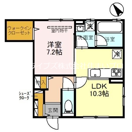 寝屋川市大谷町のアパートの間取り