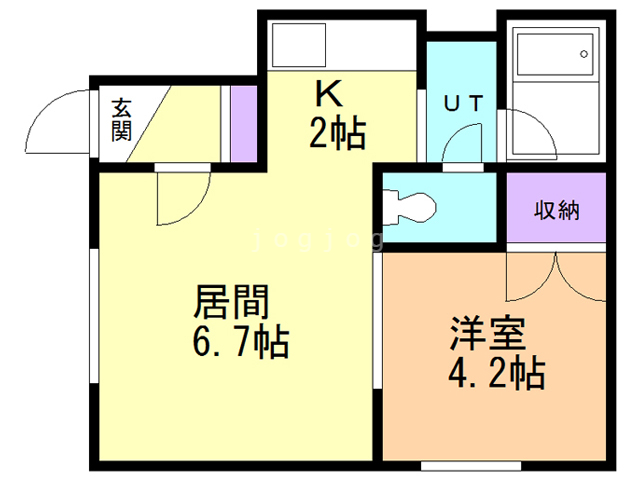 札幌市西区八軒三条東のアパートの間取り