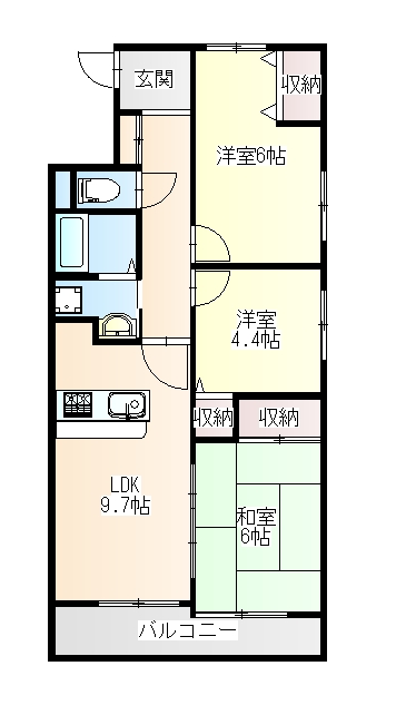 仙台市若林区成田町のマンションの間取り