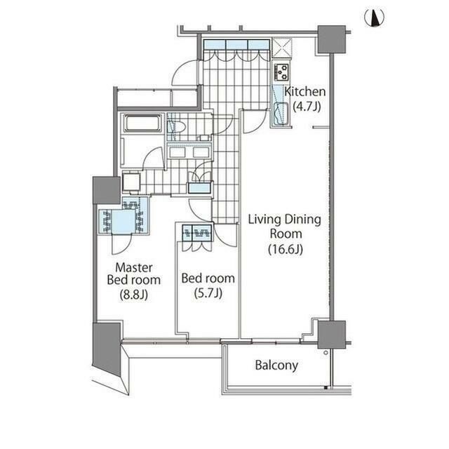 新宿区新宿のマンションの間取り