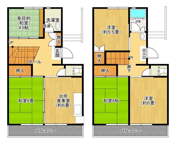 花山東団地24-506の間取り