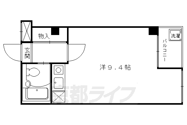 京都市下京区中堂寺櫛笥町のマンションの間取り