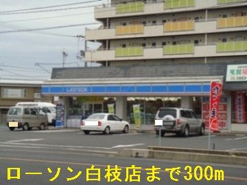 コンビニ　ローソン白枝店（コンビニ）まで300m