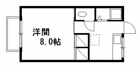 岡山市北区法界院のアパートの間取り