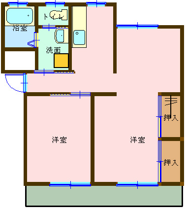 徳島市北田宮のマンションの間取り