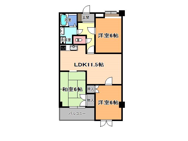 宇都宮市宿郷のマンションの間取り