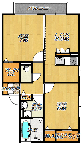 D-room美田の間取り