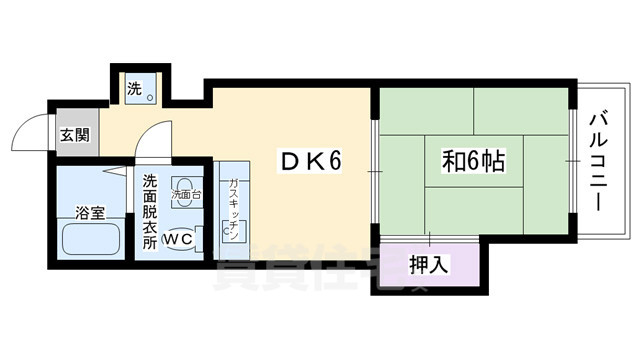 京都市右京区太秦森ケ前町のマンションの間取り