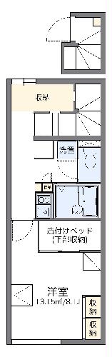 レオパレスひまわり荘上三川－７の間取り