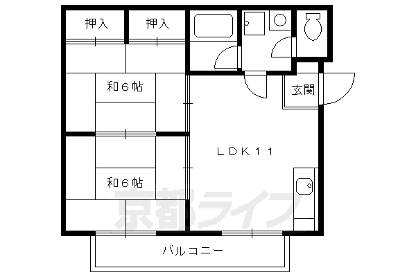 京都市伏見区深草柴田屋敷町のマンションの間取り