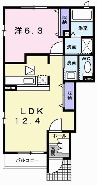 西脇市野村町茜が丘のアパートの間取り