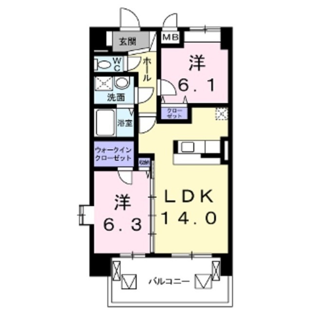 佐久市長土呂のマンションの間取り