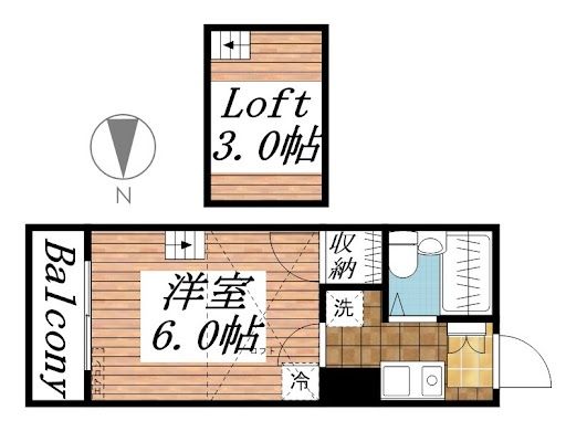 和歌山市野崎のアパートの間取り