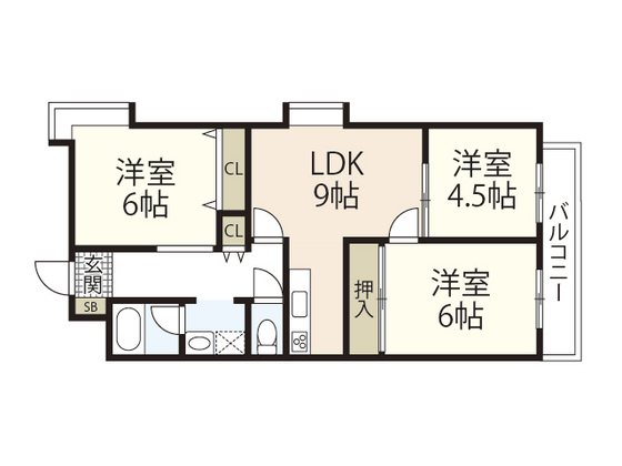 広島市西区古江西町のマンションの間取り