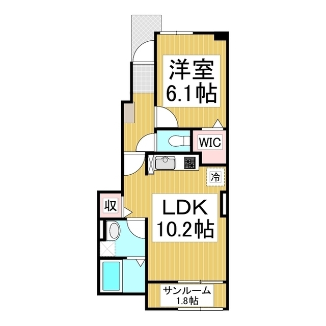 長野市西和田のアパートの間取り