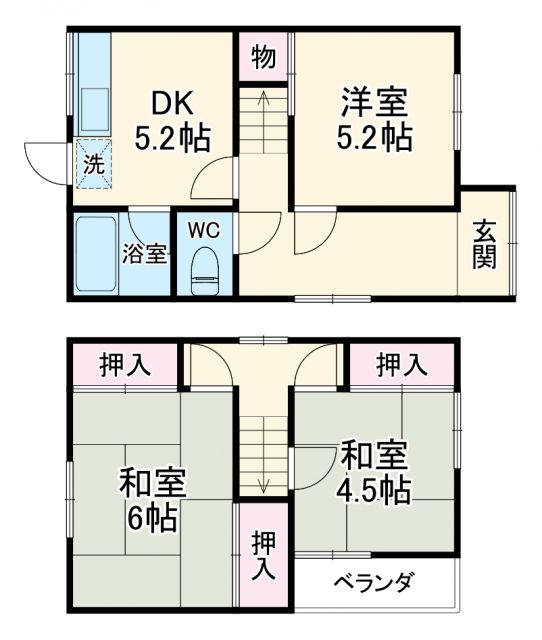 長興寺北1丁目貸家の間取り