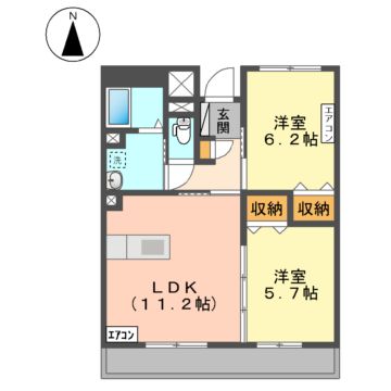 盛岡市仙北のマンションの間取り